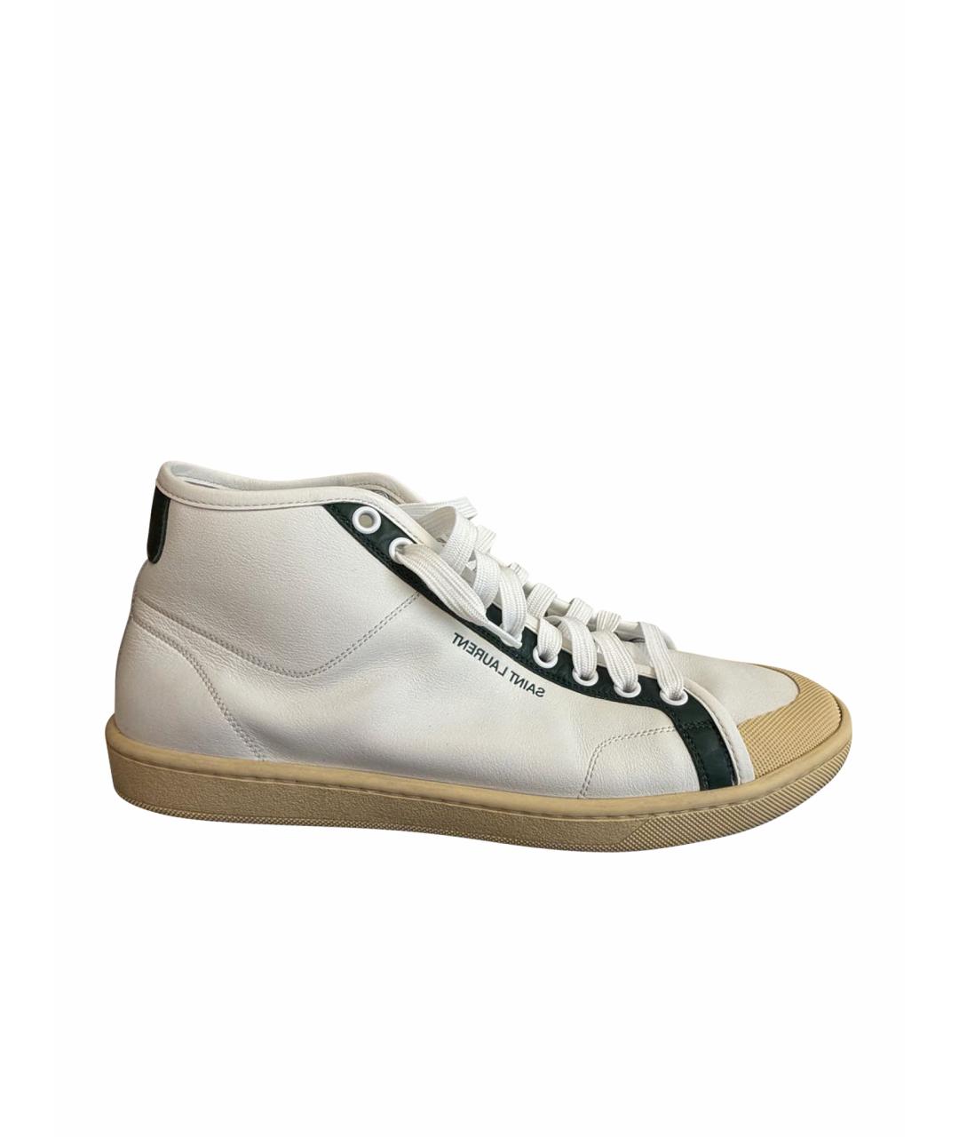 SAINT LAURENT Белые кожаные кеды, фото 1