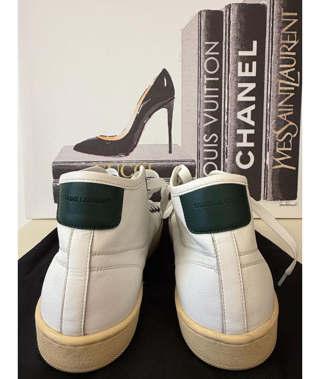SAINT LAURENT Белые кожаные кеды, фото 4