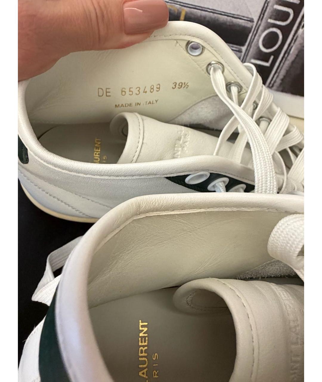 SAINT LAURENT Белые кожаные кеды, фото 5