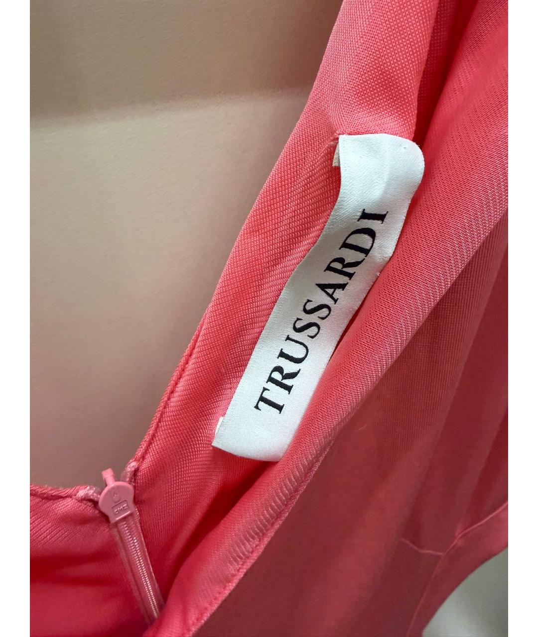 TRUSSARDI Розовое вискозное повседневное платье, фото 4