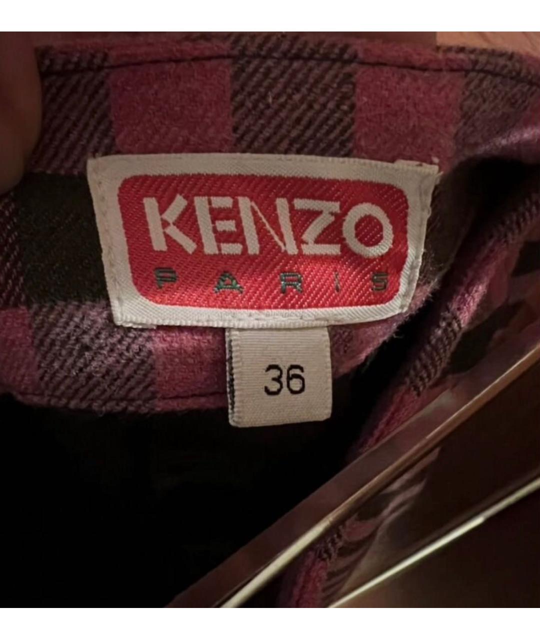 KENZO Розовая шерстяная юбка миди, фото 3