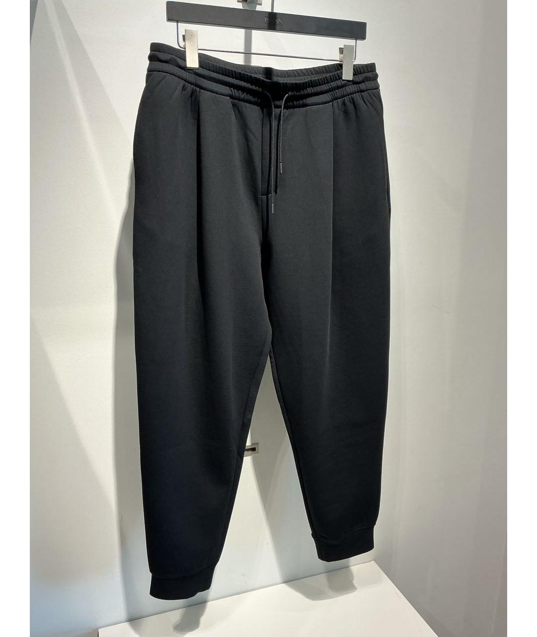 EMPORIO ARMANI Черные хлопковые повседневные брюки, фото 2