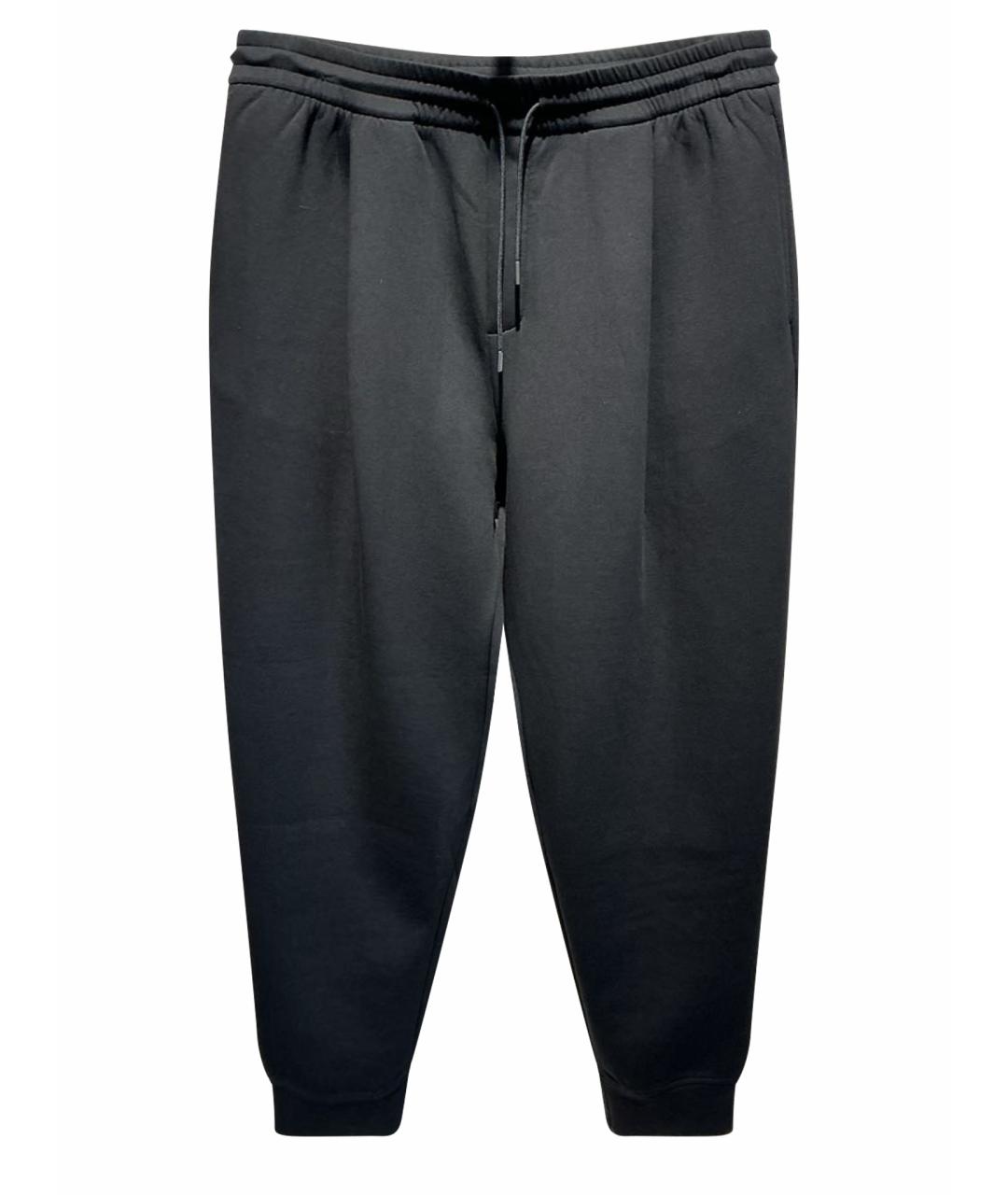 EMPORIO ARMANI Черные хлопковые повседневные брюки, фото 1