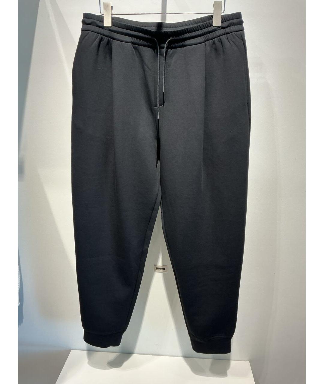 EMPORIO ARMANI Черные хлопковые повседневные брюки, фото 4
