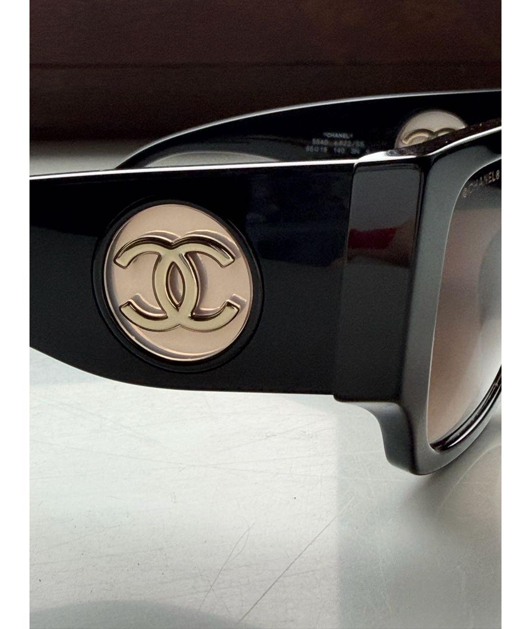 CHANEL Черные пластиковые солнцезащитные очки, фото 3