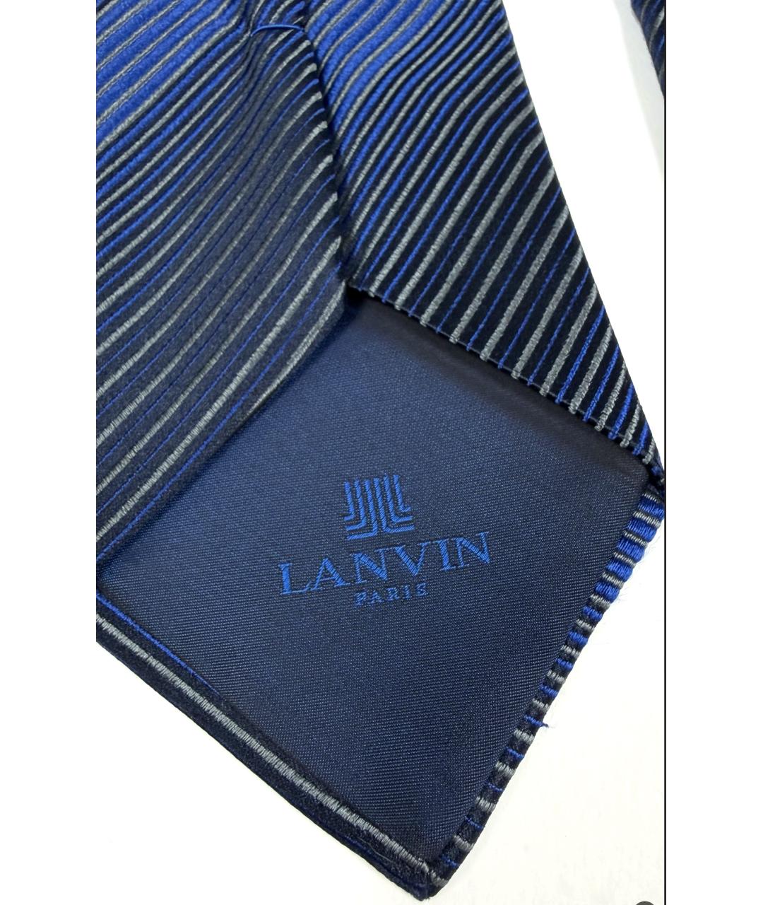 LANVIN Синий шелковый галстук, фото 7
