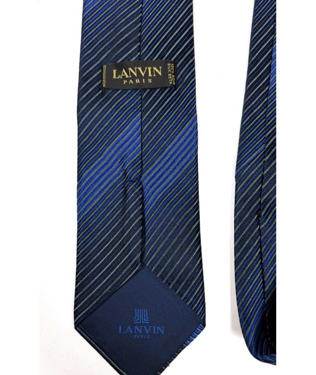 LANVIN Синий шелковый галстук, фото 3