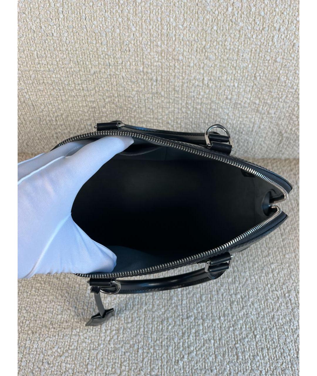 LOUIS VUITTON Черная кожаная сумка с короткими ручками, фото 4