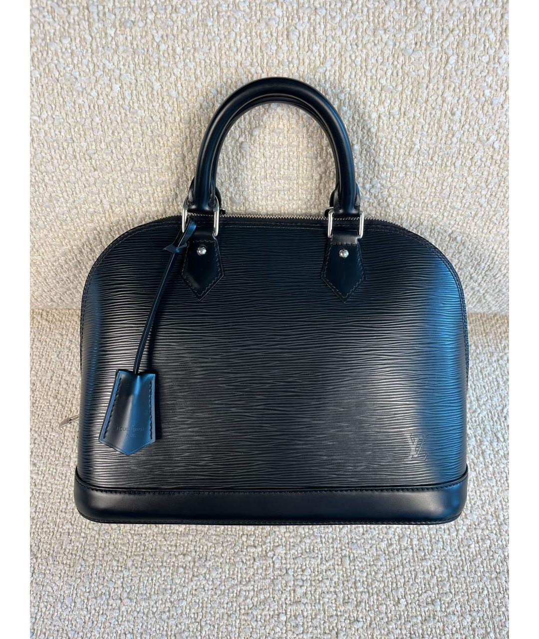 LOUIS VUITTON Черная кожаная сумка с короткими ручками, фото 9
