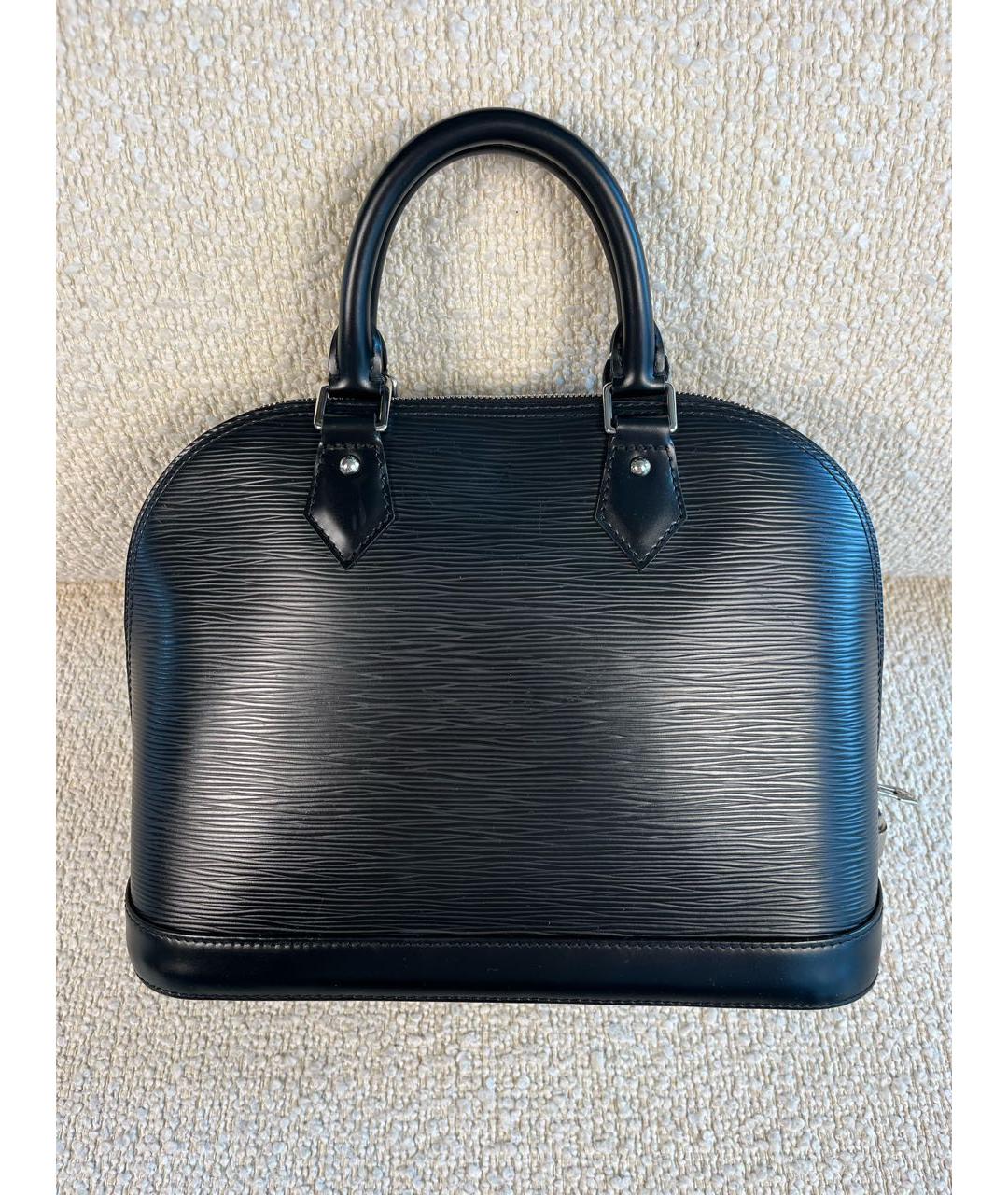 LOUIS VUITTON Черная кожаная сумка с короткими ручками, фото 3