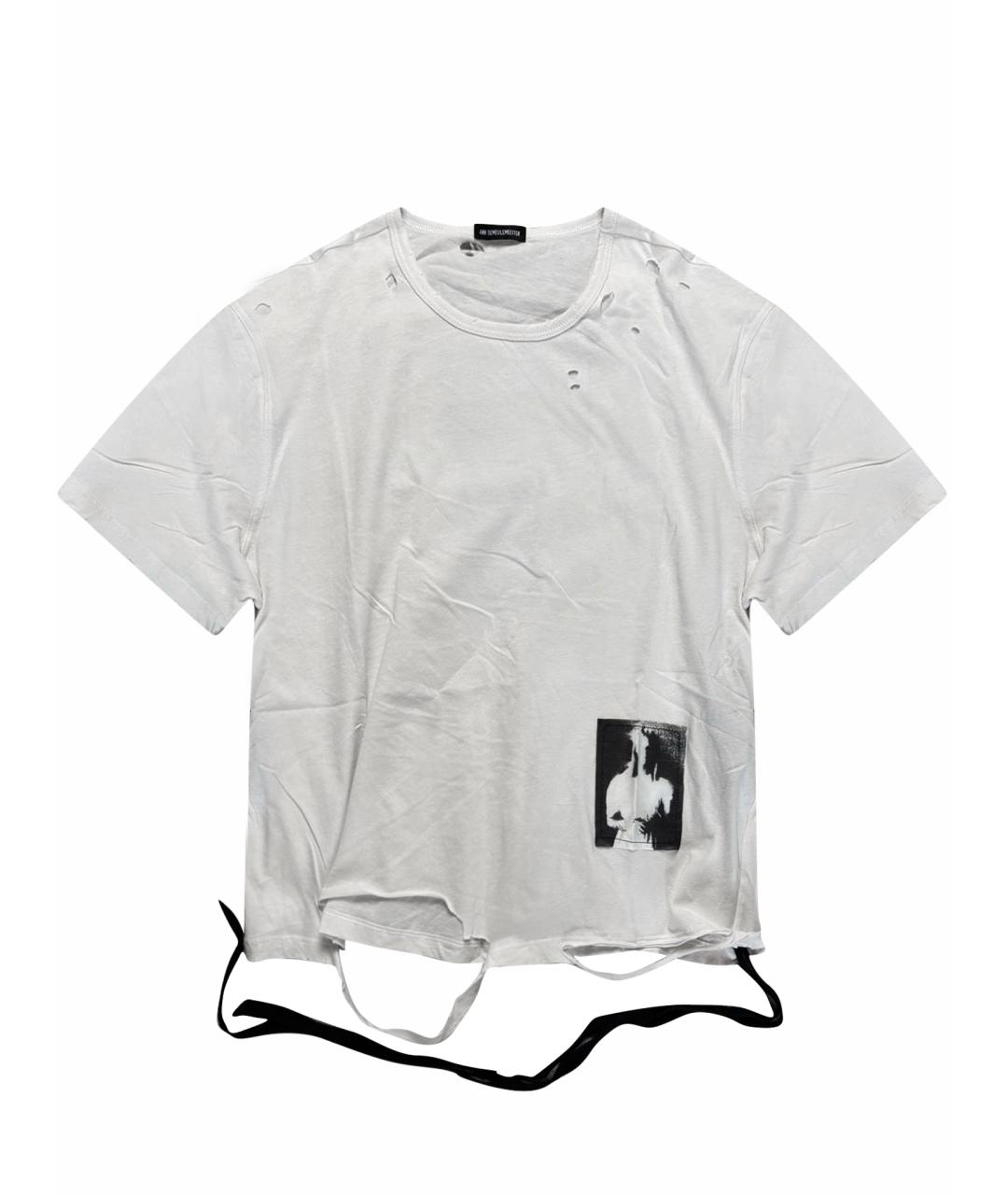 ANN DEMEULEMEESTER Бежевая хлопковая футболка, фото 1