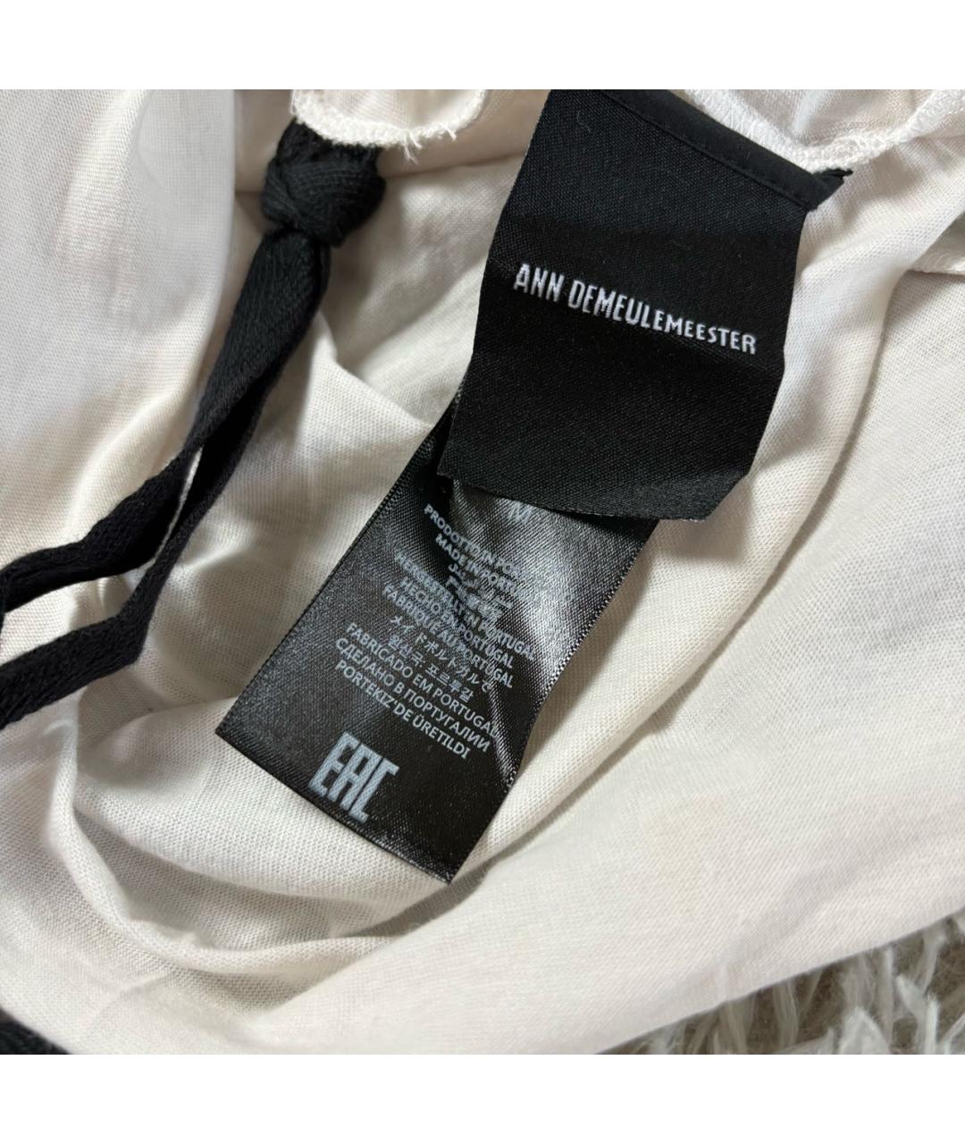 ANN DEMEULEMEESTER Бежевая хлопковая футболка, фото 6
