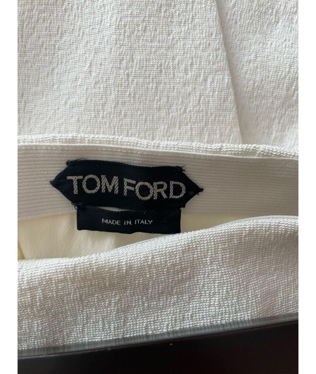 TOM FORD Белая вискозная юбка миди, фото 4