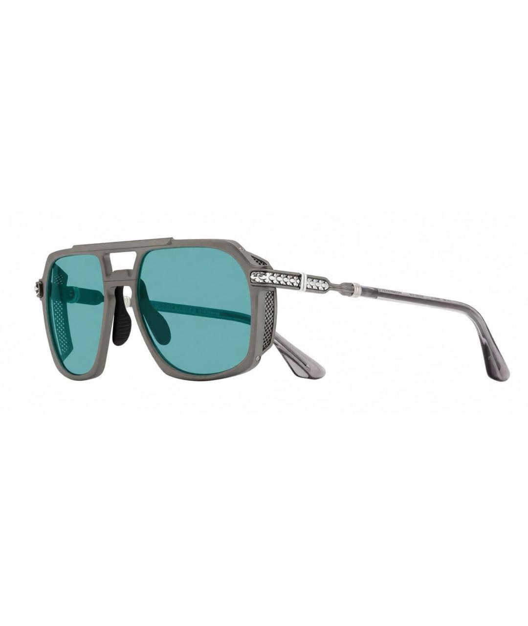CHROME HEARTS Антрацитовые металлические солнцезащитные очки, фото 4