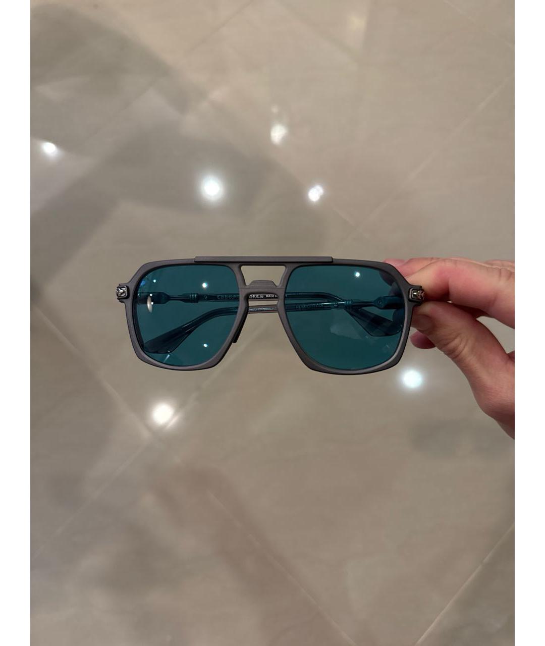 CHROME HEARTS Антрацитовые металлические солнцезащитные очки, фото 2