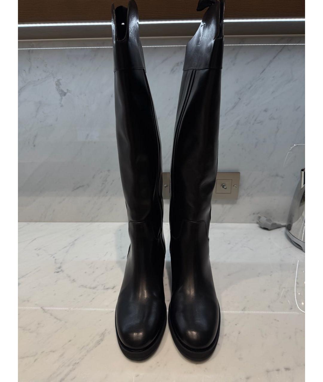 JIMMY CHOO Черные кожаные сапоги, фото 2