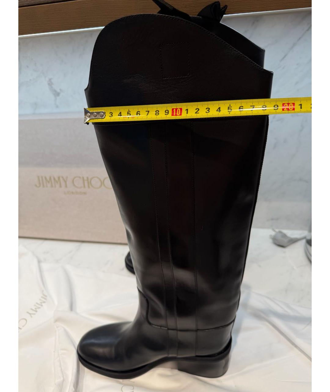 JIMMY CHOO Черные кожаные сапоги, фото 7