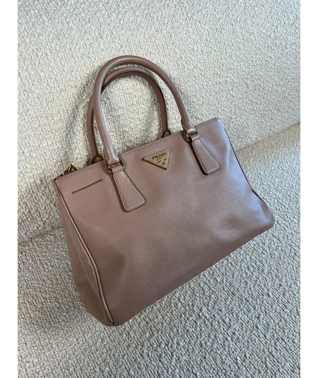 PRADA Розовая кожаная сумка с короткими ручками, фото 2