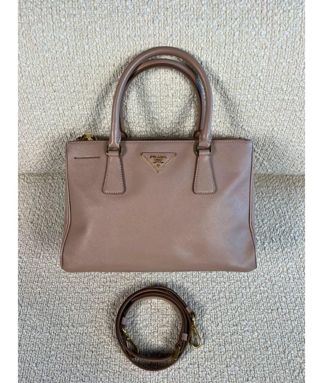 PRADA Розовая кожаная сумка с короткими ручками, фото 6