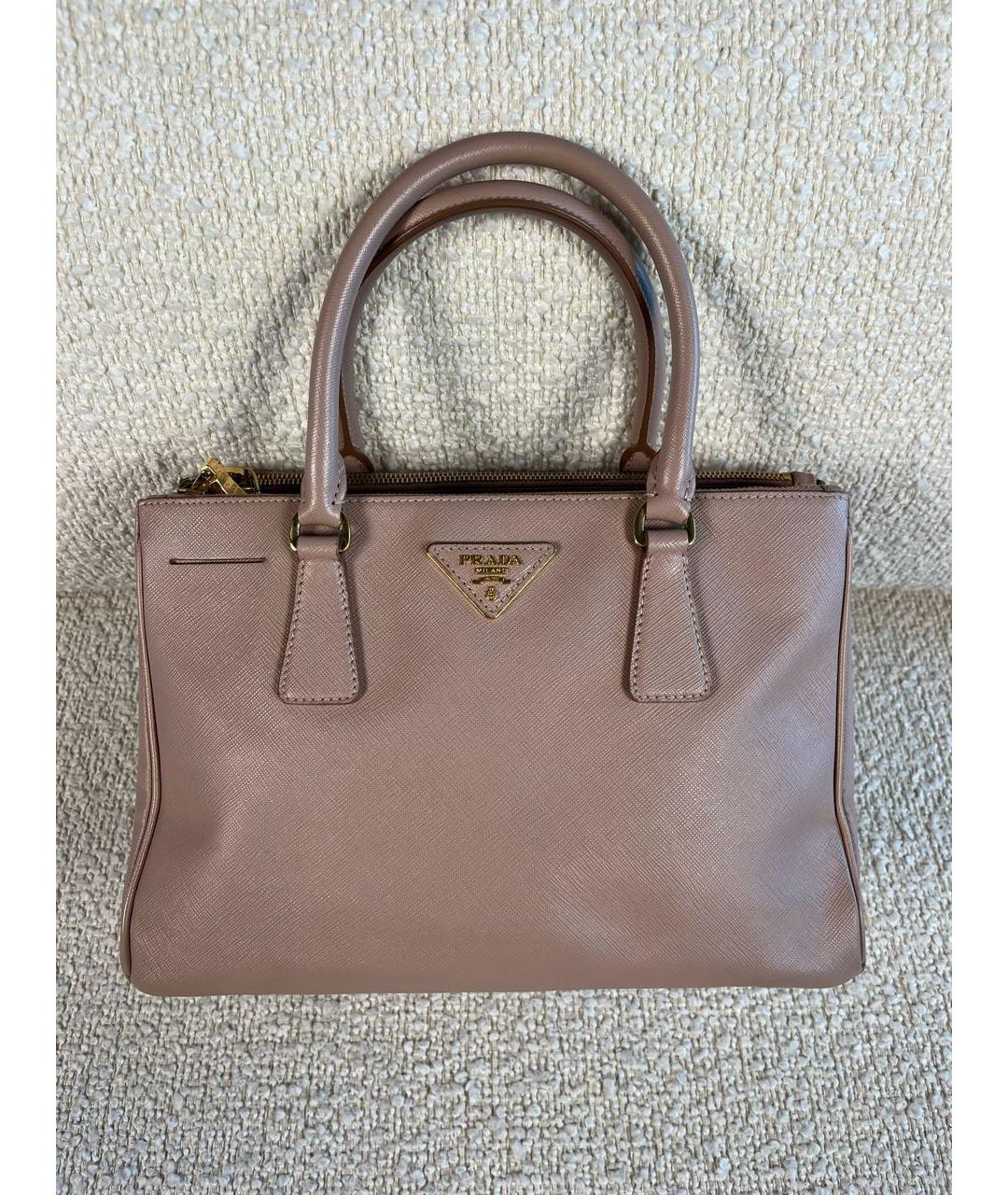 PRADA Розовая кожаная сумка с короткими ручками, фото 9