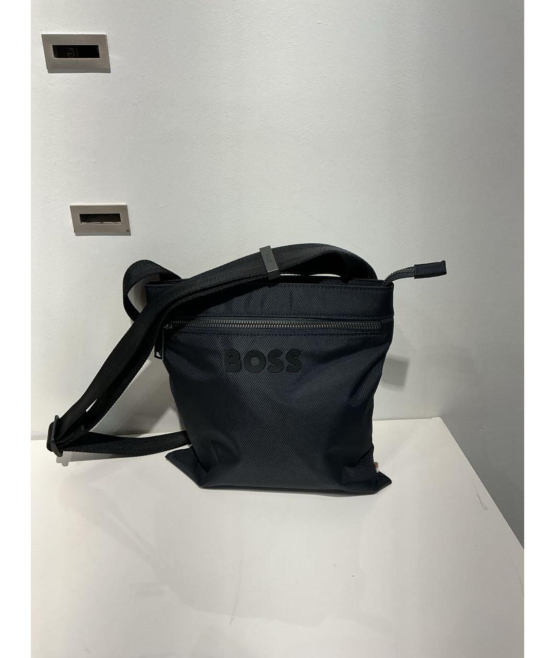 HUGO BOSS Черная синтетическая сумка на плечо, фото 4