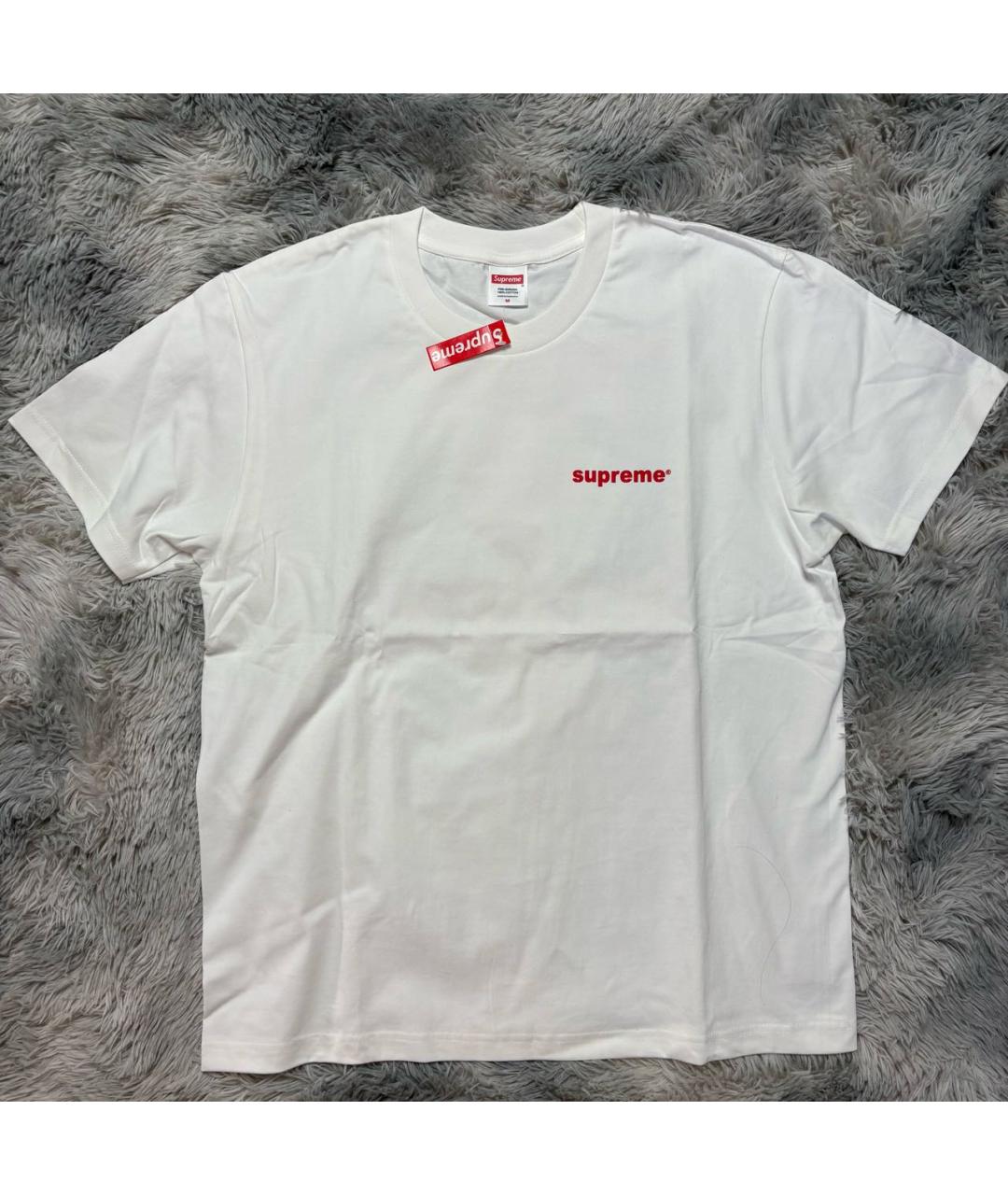SUPREME Белая хлопковая футболка, фото 7