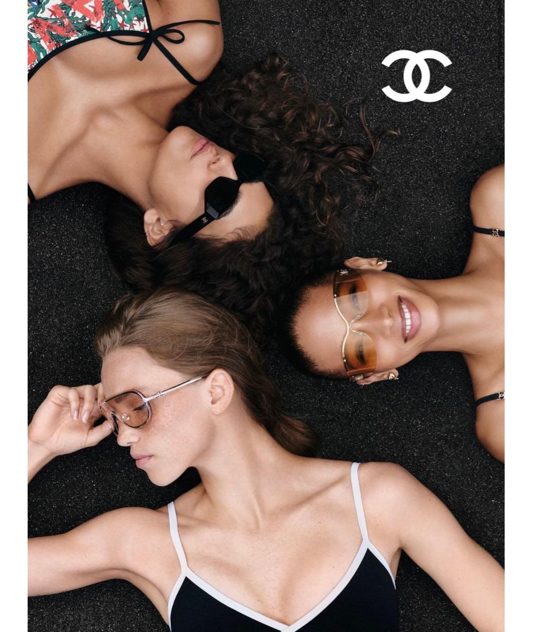 CHANEL Золотые металлические солнцезащитные очки, фото 8