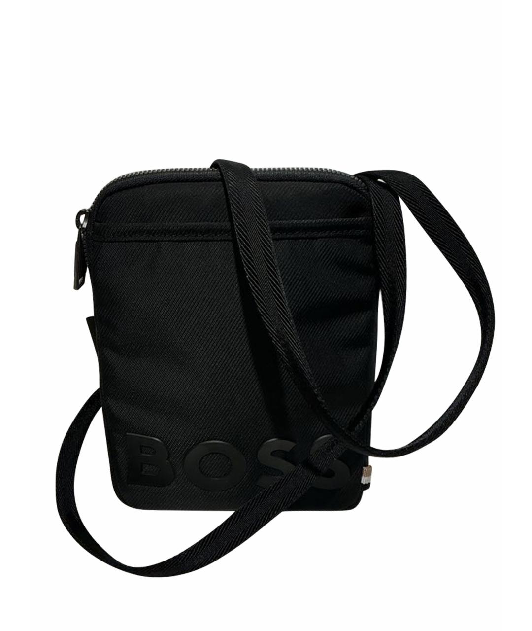 HUGO BOSS Черная синтетическая сумка на плечо, фото 1
