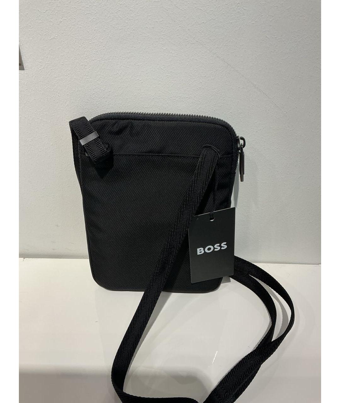 HUGO BOSS Черная синтетическая сумка на плечо, фото 3
