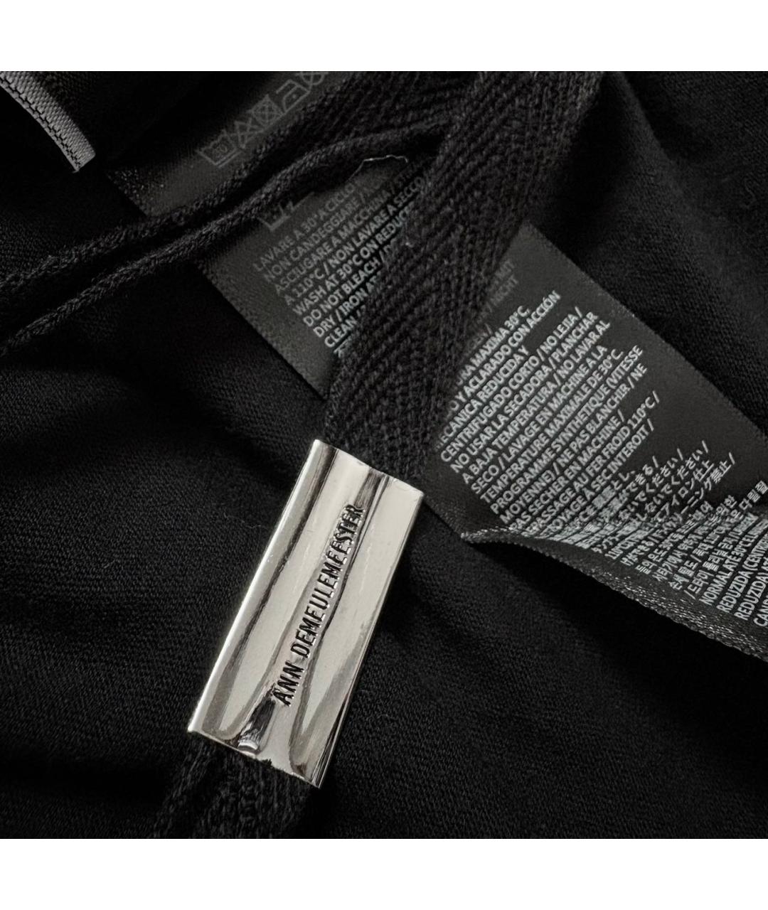 ANN DEMEULEMEESTER Черная хлопковая футболка, фото 7