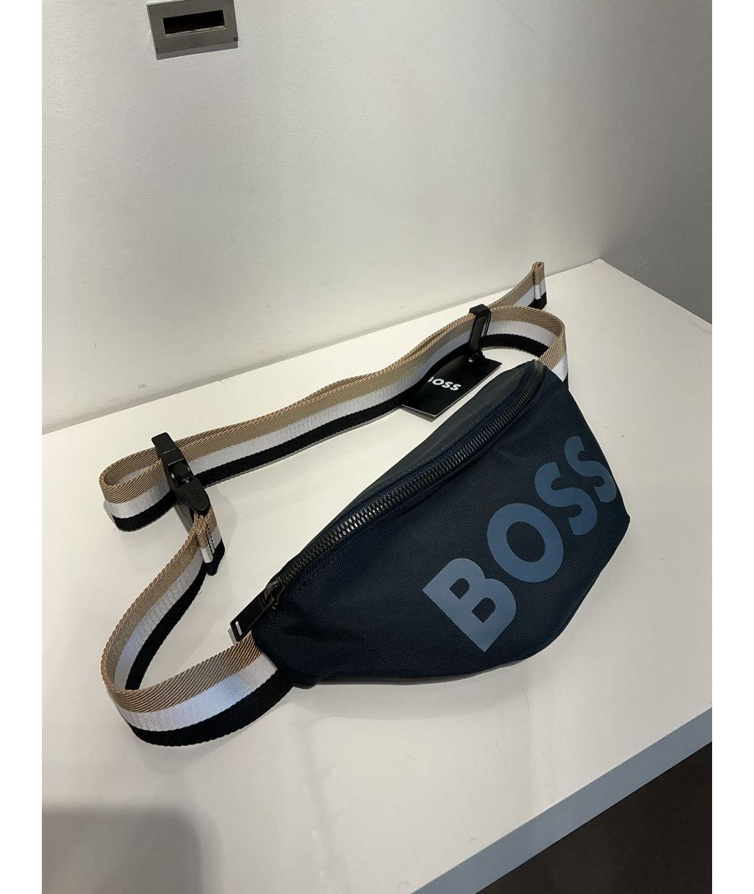 HUGO BOSS Черная синтетическая поясная сумка, фото 2