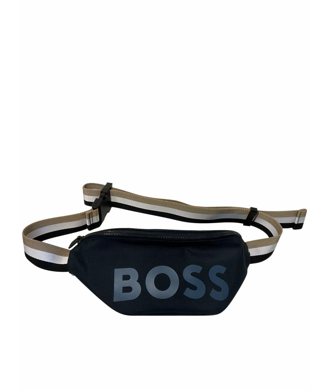 HUGO BOSS Черная синтетическая поясная сумка, фото 1