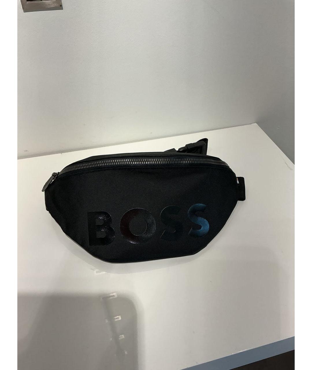 HUGO BOSS Черная синтетическая поясная сумка, фото 2