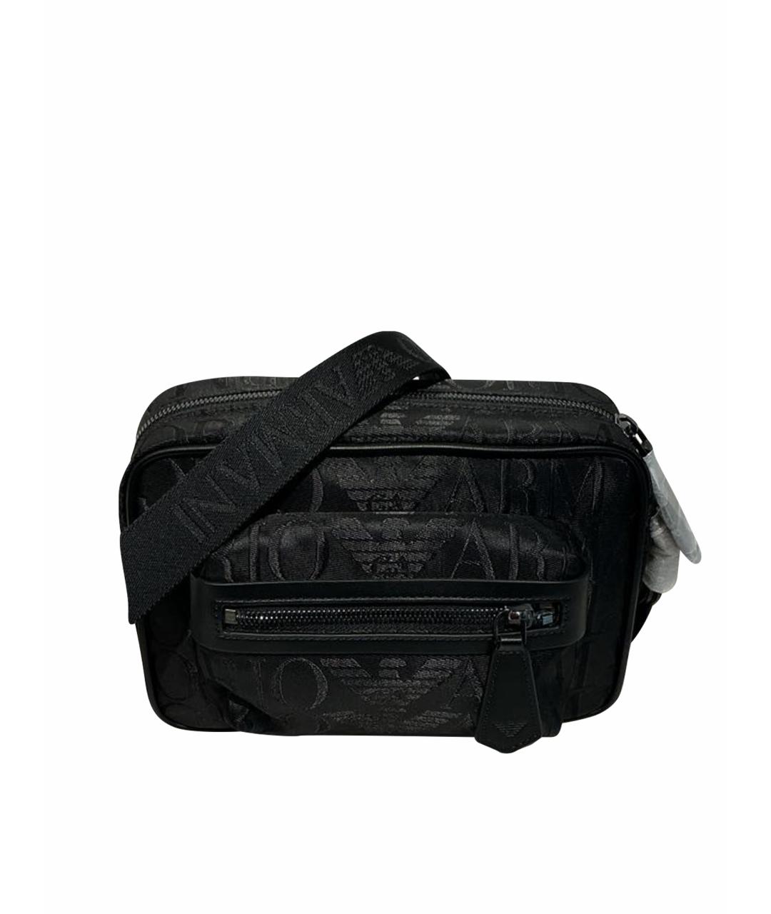 EMPORIO ARMANI Черная синтетическая сумка на плечо, фото 1