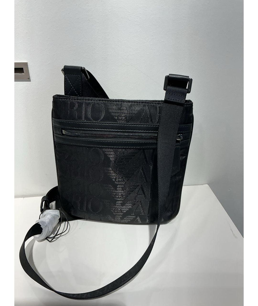 EMPORIO ARMANI Черная синтетическая сумка на плечо, фото 4