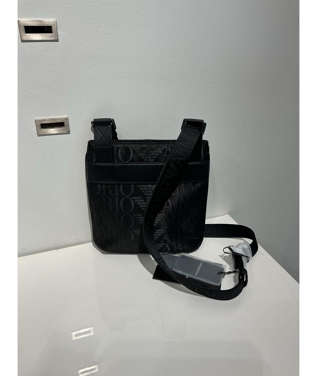 EMPORIO ARMANI Черная синтетическая сумка на плечо, фото 3