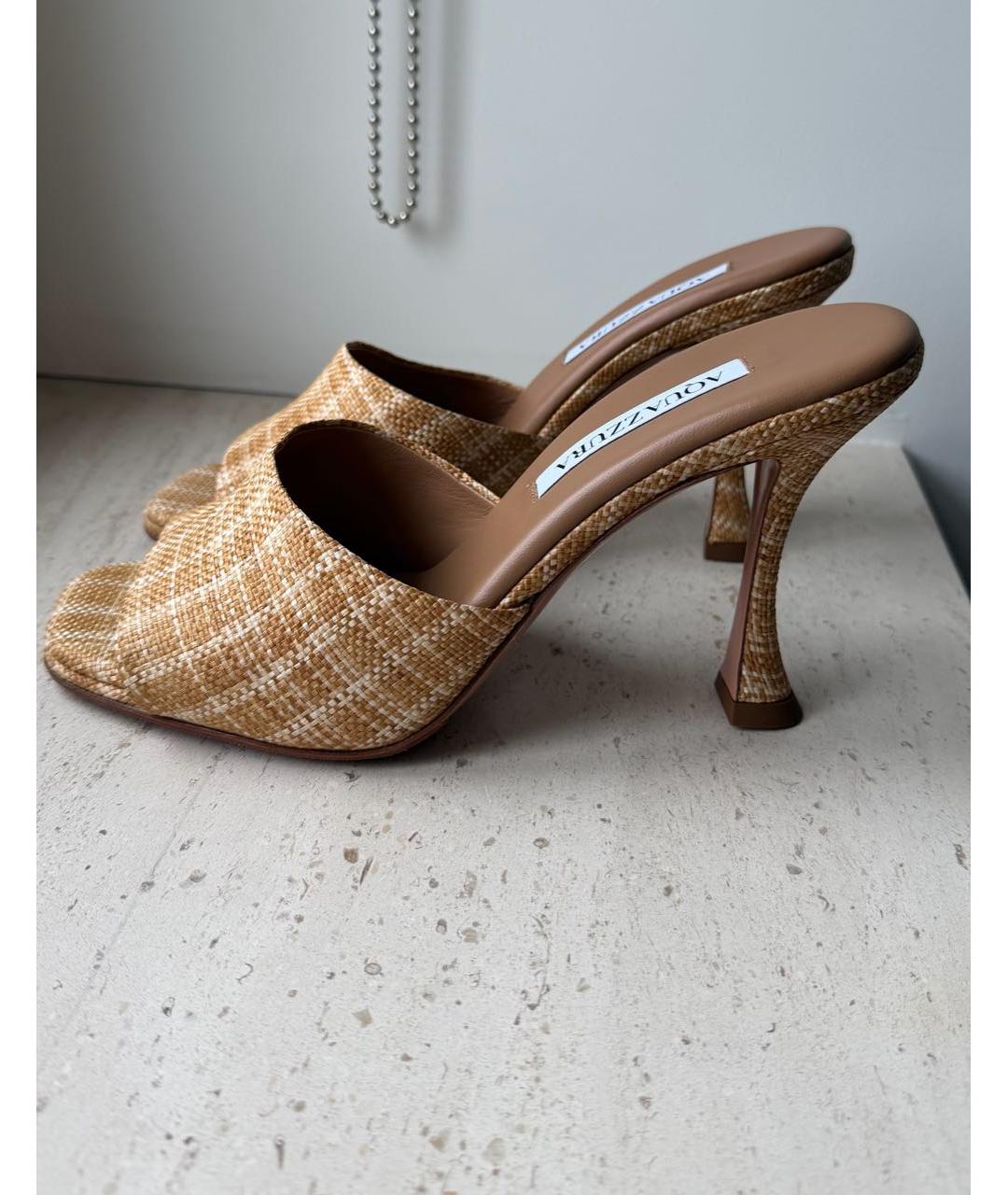 AQUAZZURA Бежевые кожаные туфли, фото 7