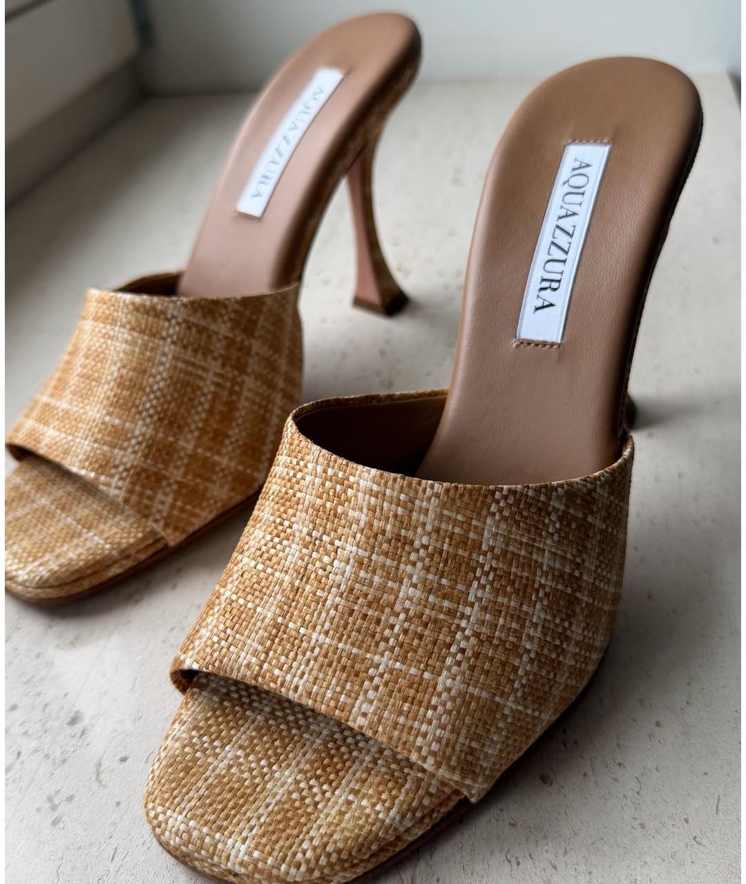 AQUAZZURA Бежевые кожаные туфли, фото 6