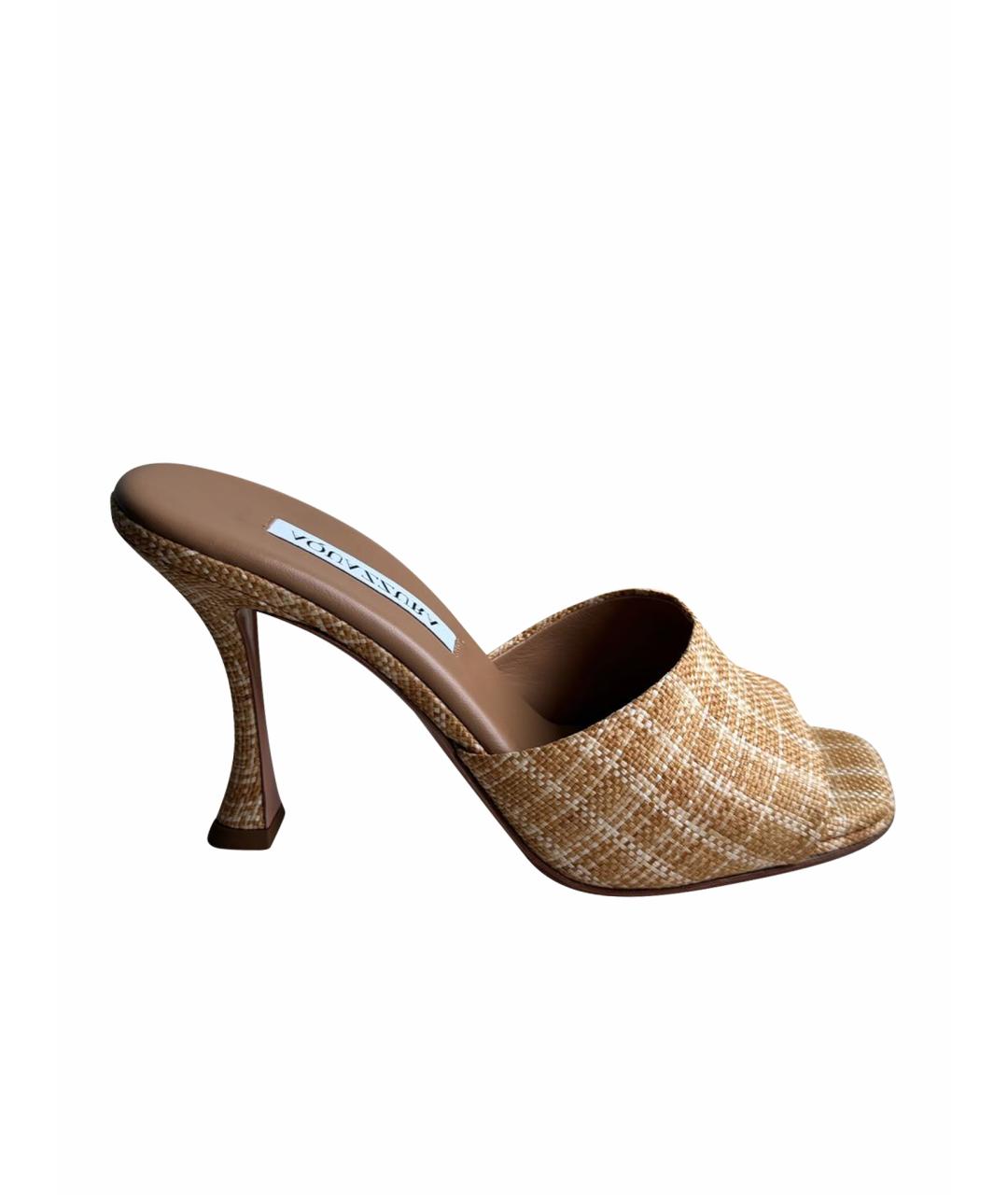 AQUAZZURA Бежевые кожаные туфли, фото 1