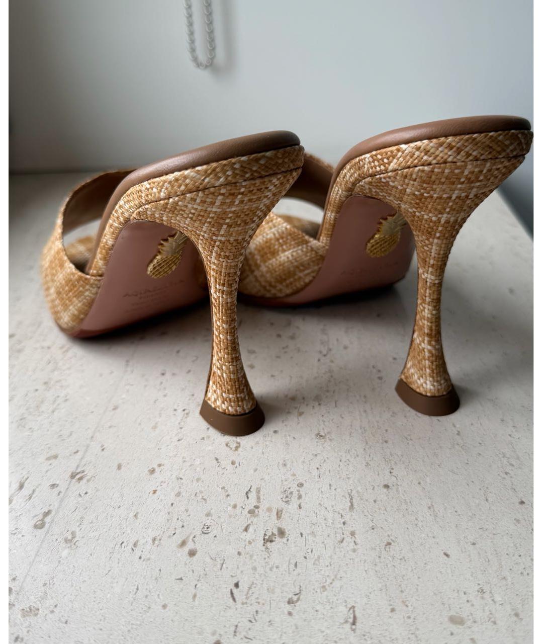 AQUAZZURA Бежевые кожаные туфли, фото 5