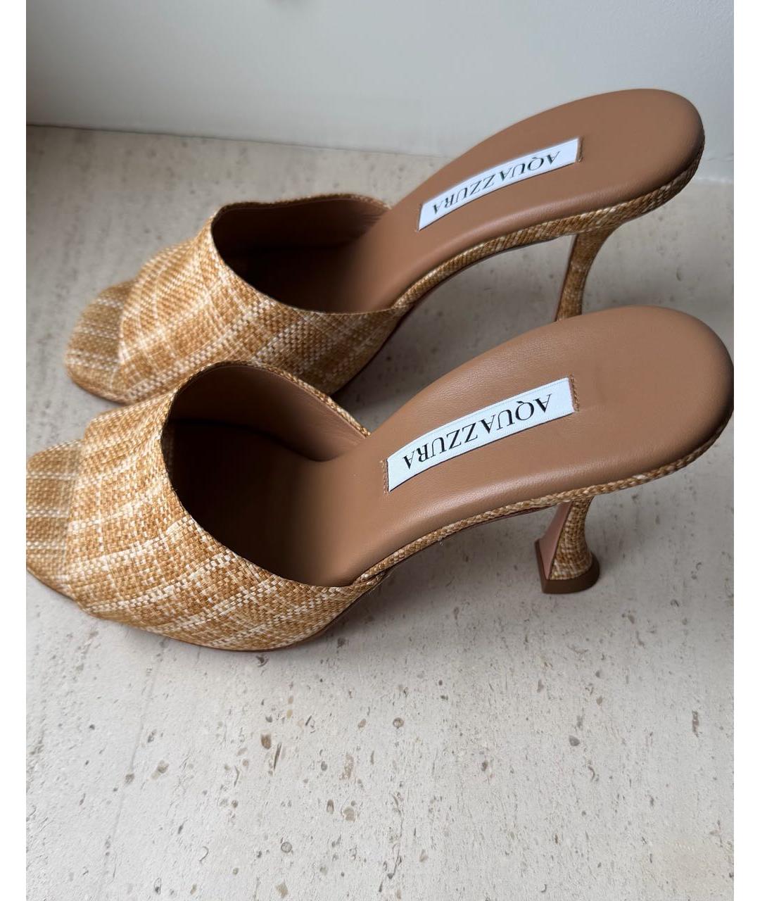AQUAZZURA Бежевые кожаные туфли, фото 2