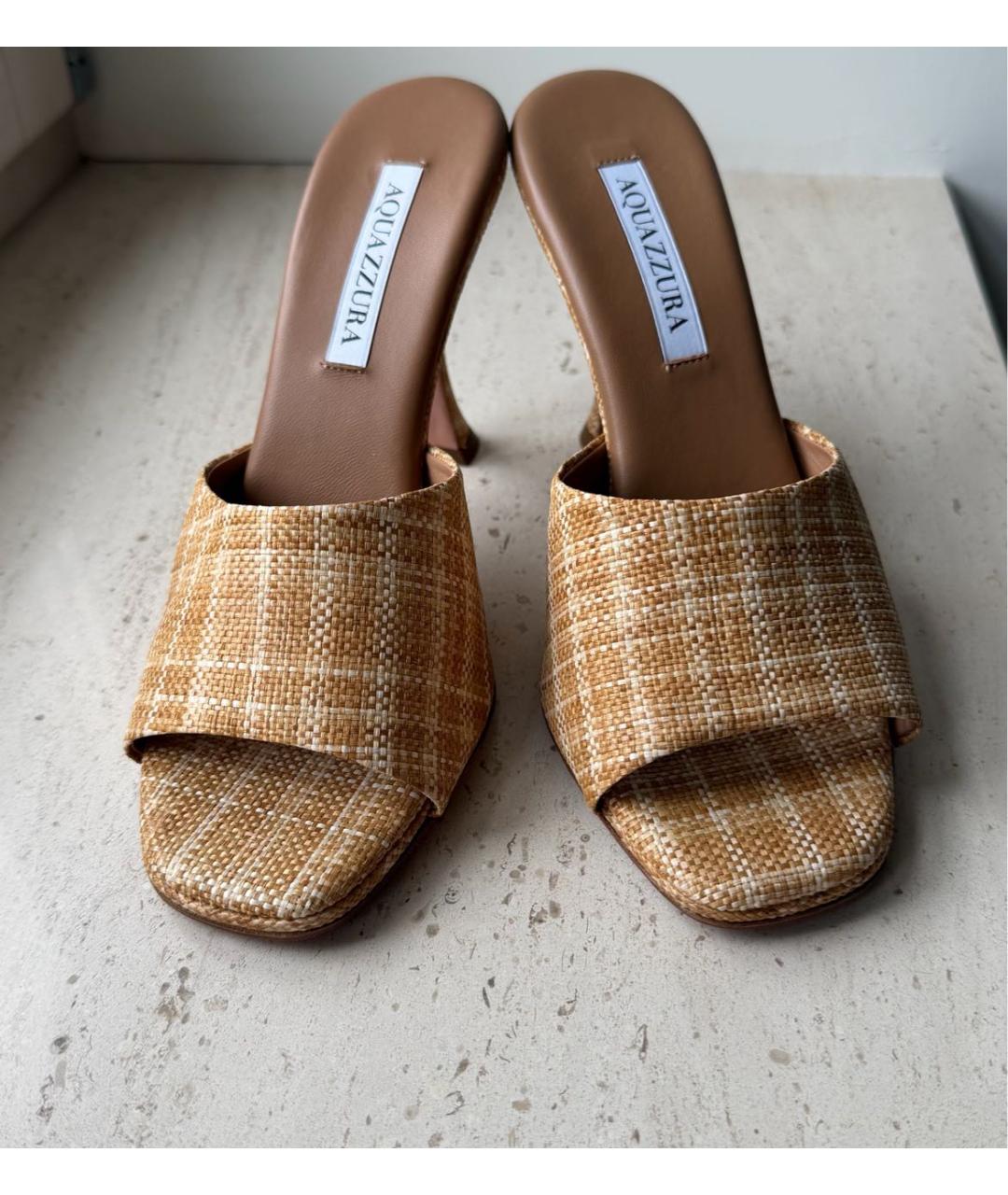 AQUAZZURA Бежевые кожаные туфли, фото 3