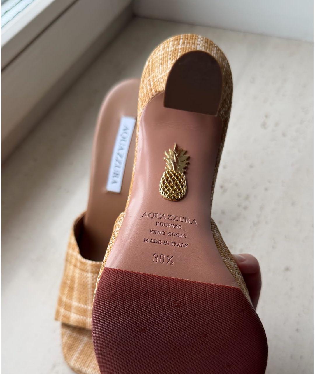 AQUAZZURA Бежевые кожаные туфли, фото 4