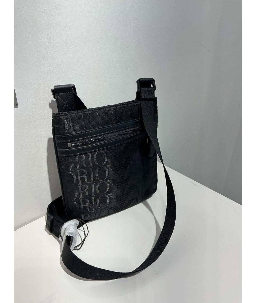 EMPORIO ARMANI Черная синтетическая сумка на плечо, фото 2