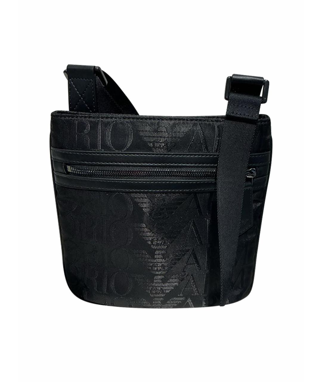 EMPORIO ARMANI Черная синтетическая сумка на плечо, фото 1