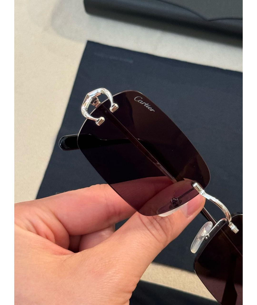 CARTIER Серебряные металлические солнцезащитные очки, фото 3