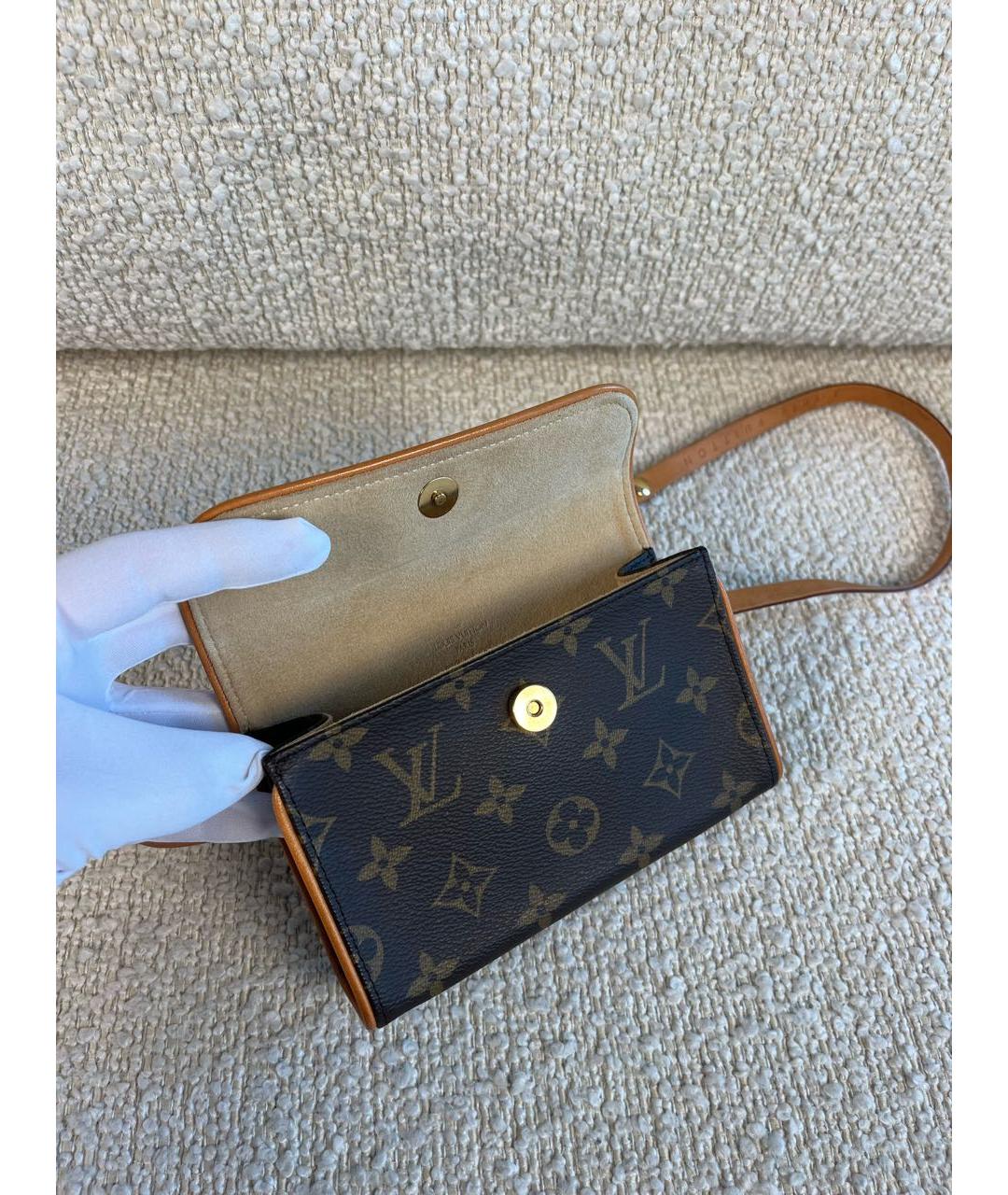 LOUIS VUITTON Коричневая поясная сумка, фото 7