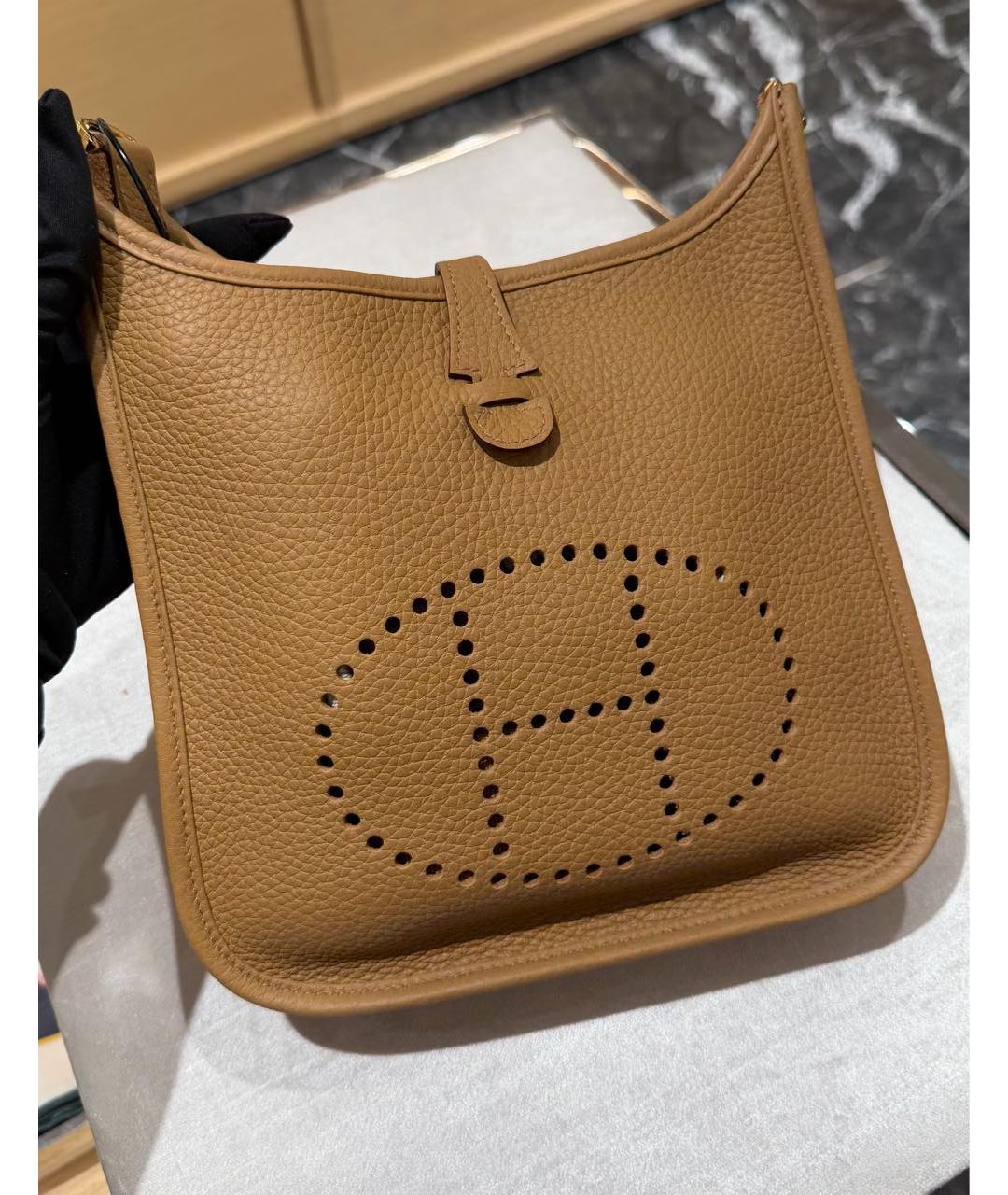 HERMES Коричневая кожаная сумка через плечо, фото 5