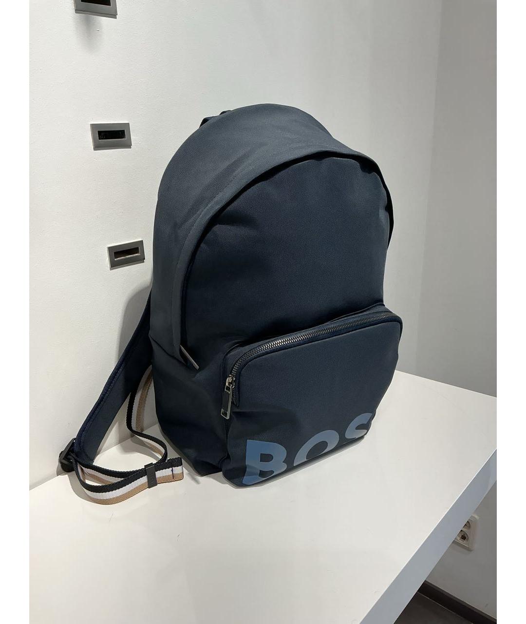 HUGO BOSS Темно-синий хлопковый рюкзак, фото 2