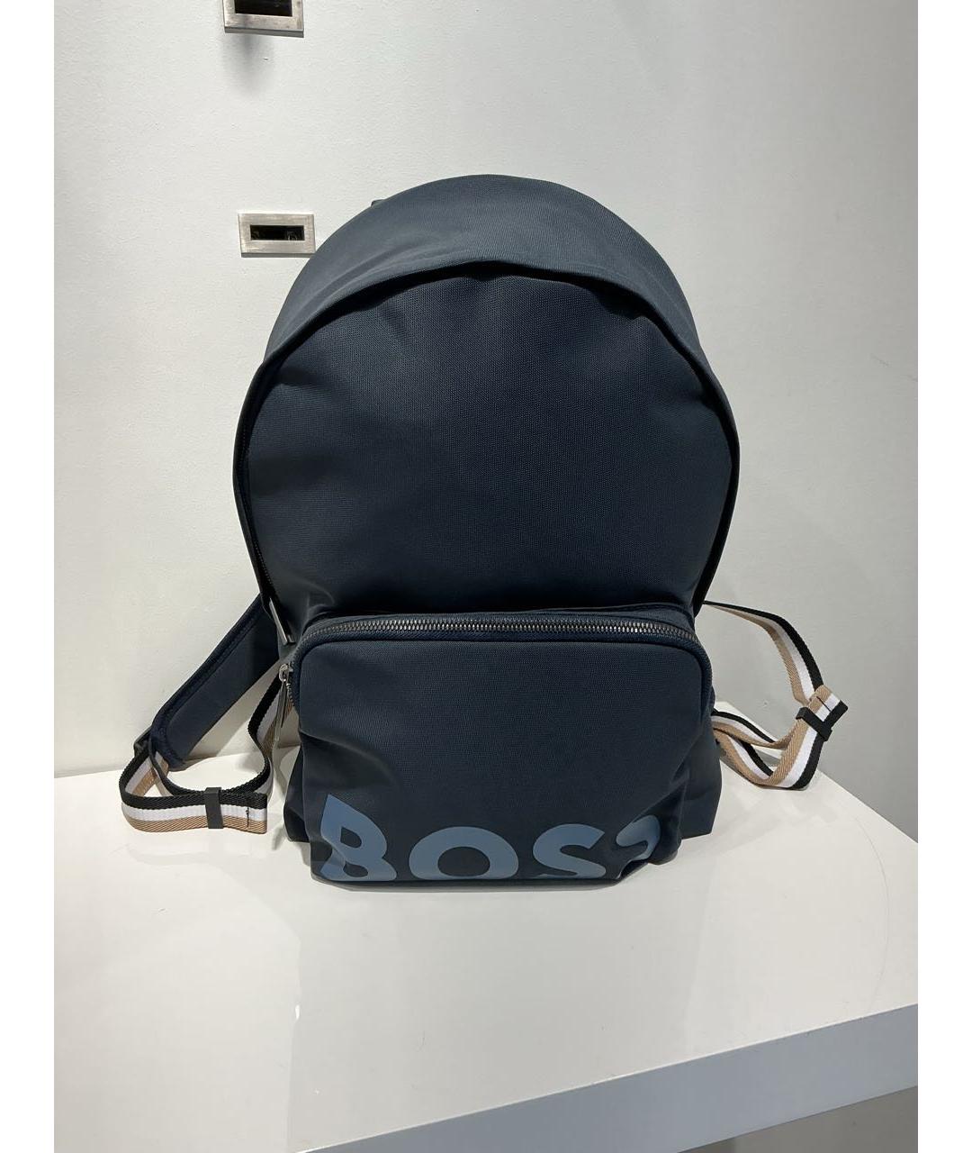 HUGO BOSS Темно-синий хлопковый рюкзак, фото 4